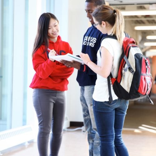 students talking